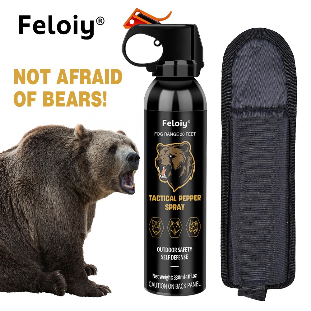 Feloiy Bear Spray Self Defense w/ Holster, 11 oz Cans, 20 ft Range NEW Feloiy Bear Spray Self Defense w/ Holster, 11 oz Cans, 20 ft Range NEW