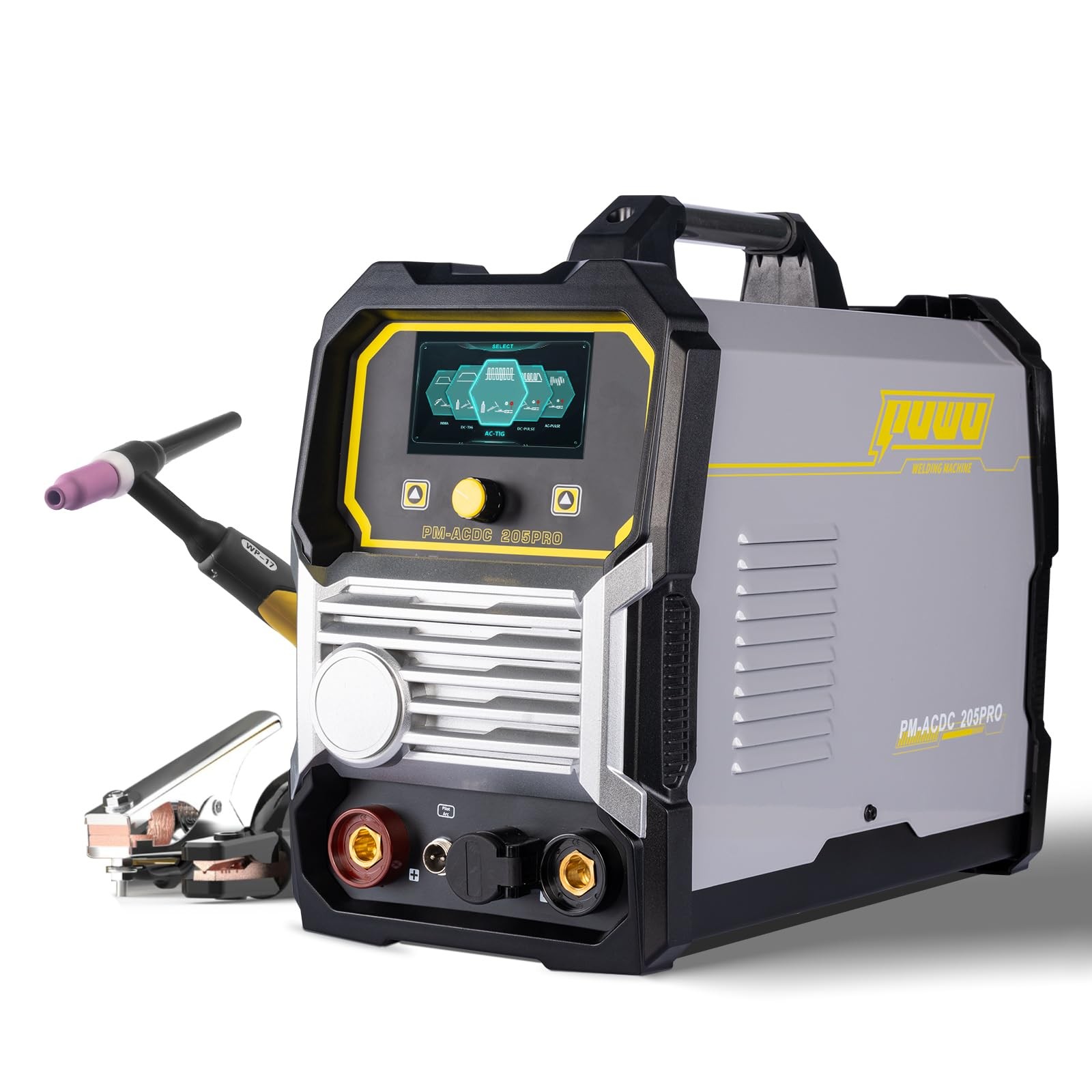 205Amp AC/DC Aluminum TIG Welder, 6-In-1 Multiprocess Welding Machine, AC TIG/DC