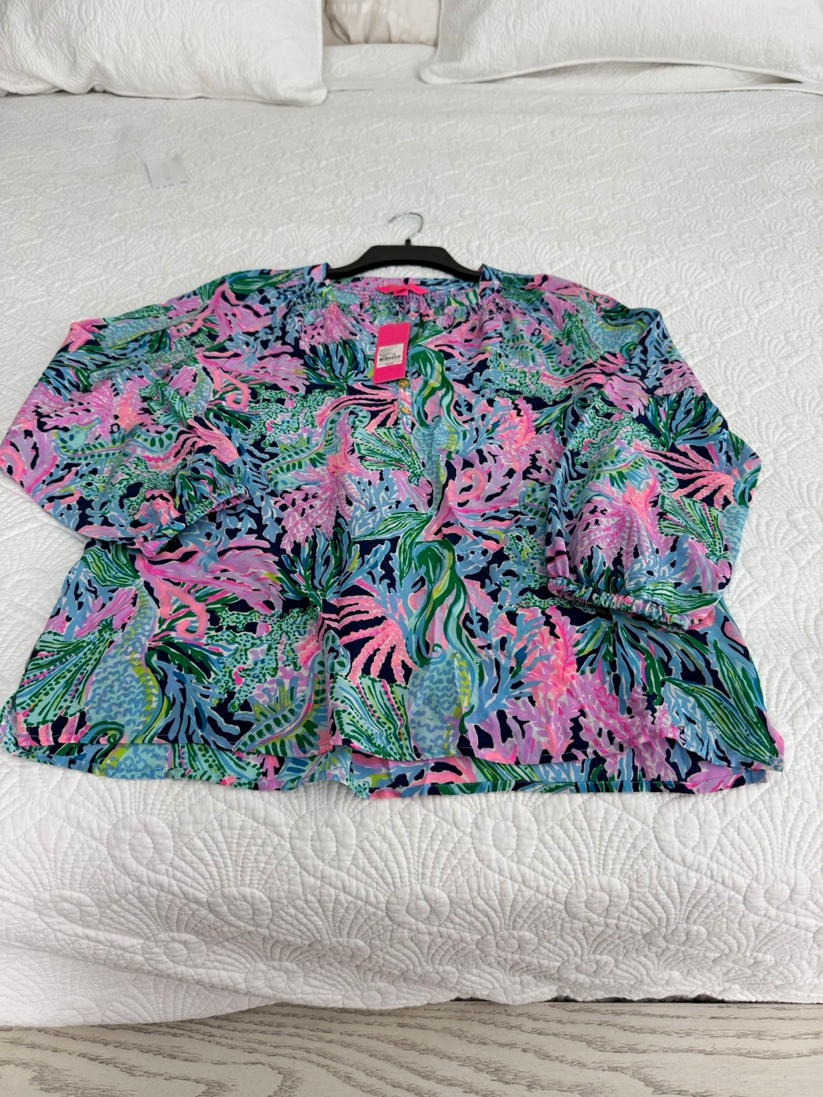 Lilly Pulitzer Women’s elsa top Long Sleeve Medium 3/4 button NWT