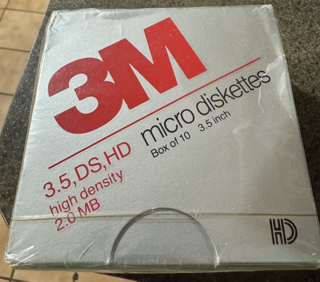 VTG 1987 3M 3.5” DS HD 2MB Floppy Disks Box 10 Sealed IBM PS/2 NOS 12513
