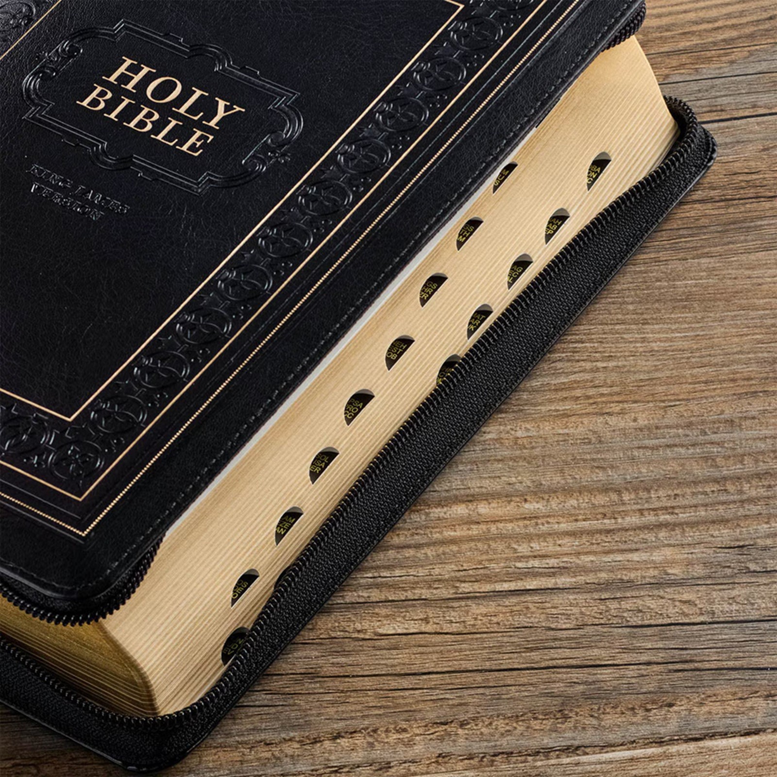 KJV Giant Print Bible Black with Zipper Faux Leather BRAND NEW in Shrink Wrap