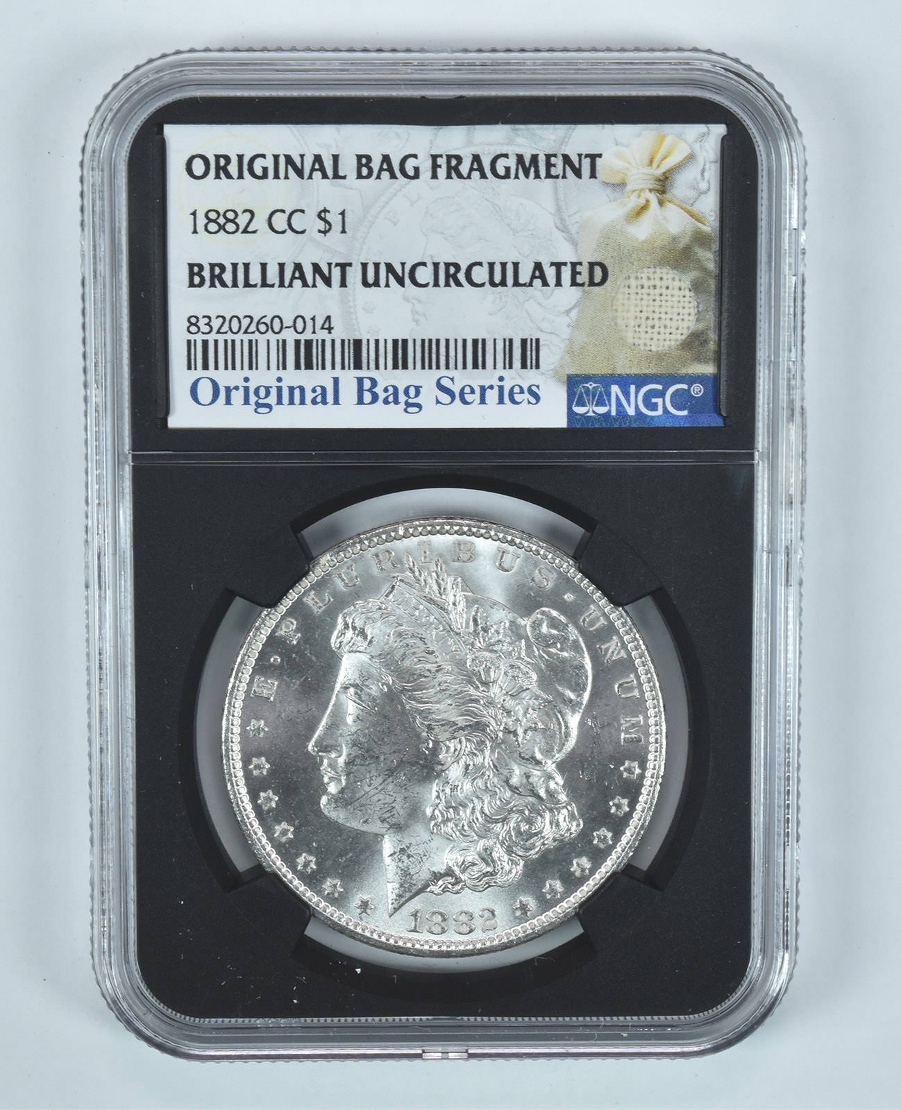 1882-CC Morgan Silver Dollar Original Bag Fragment BU NGC 1882-CC Morgan Silver Dollar Original Bag Fragment BU NGC