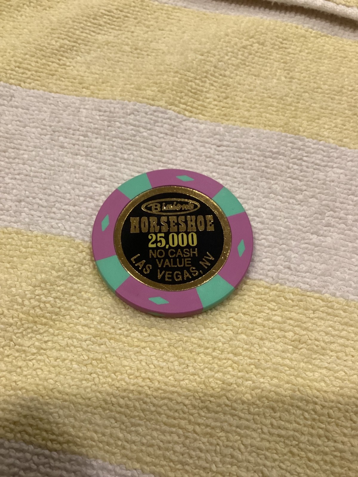 Binion’s Horseshoe WSOP 25000 Main Event NCV chip Vegas