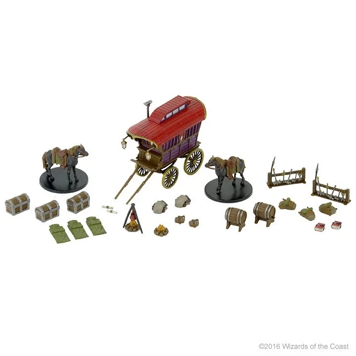 Adventurers Campsite premium boxed miniature set D&D Dungeons Dragons Menagerie