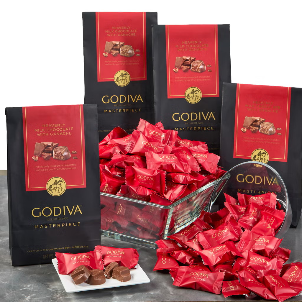GODIVA CHOCOLATES CHOCS MASTERPIECES MILK CHOCOLATE GANACHE GIFTS 4 PACK 180 PCS