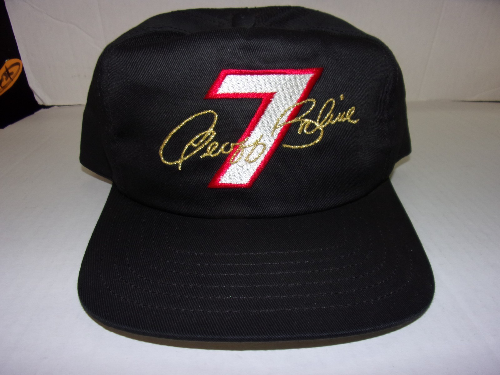 NOS VTG GEOFF BODINE #7 EMBROIDED ADJUSTABLE TRUCKER SCM HAT MADE IN USA