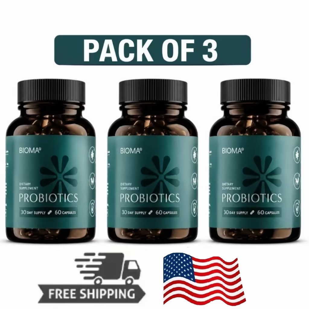 3 Pack BIOMA- Probiotics Digestive Health Gut Support for Men & Women 180 Caps