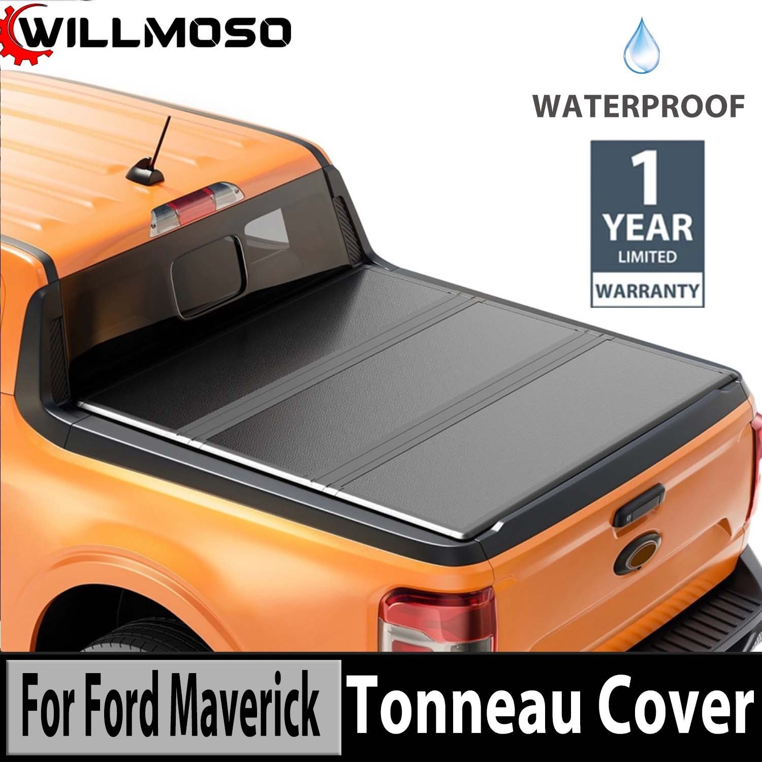 4.5FT/4.6FT Tri-Fold Hard Solid Bed Tonneau Cover For 2022-2026 Ford Maverick