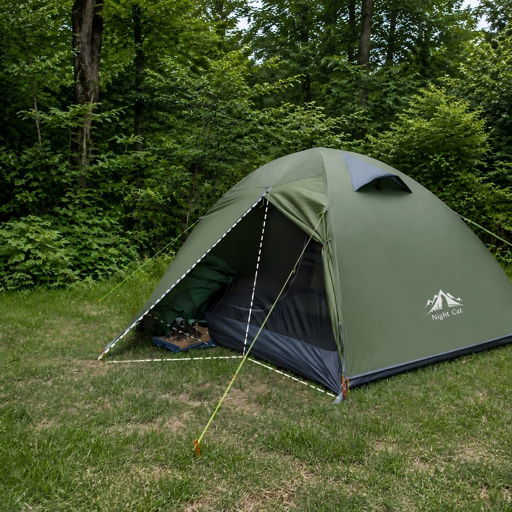 Night Cat Lightweight Backpacking Tent 2 Person Waterproof with Rainfly Poles