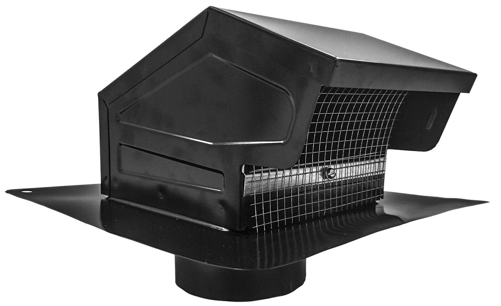 084635 Galvanized Steel Roof Vent Cap with Damper & Removable Screen 4 Diam