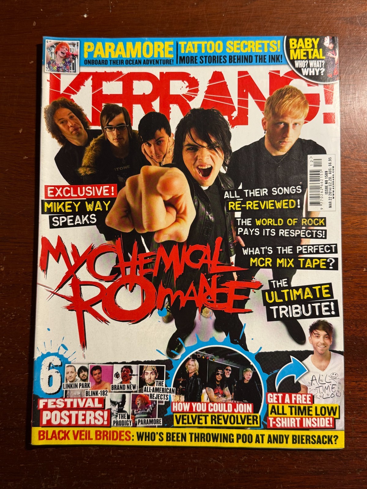 Kerrang Issue No. 1509 March 22 2014 My Chemical Romance Mikey Way Paramore Kerrang Issue No. 1509 March 22 2014 My Chemical Romance Mikey Way Paramore