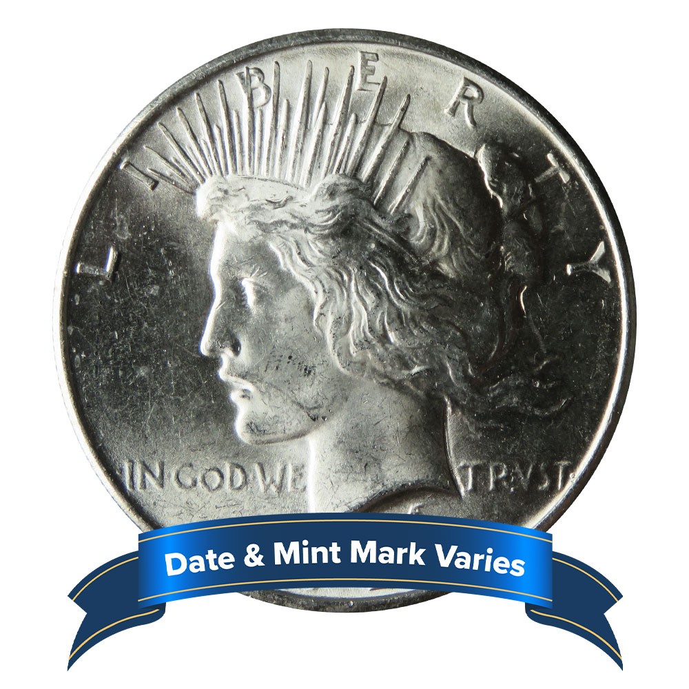 1922 - 1935 $1 Peace Silver Dollar Brilliant Uncirculated