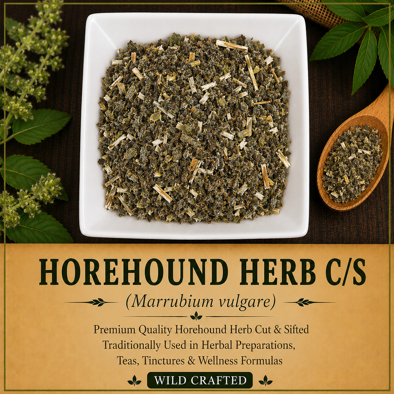 White Horehound Herb C/S Wild Crafted Marrubium vulgare Premium Herbal Tea USA