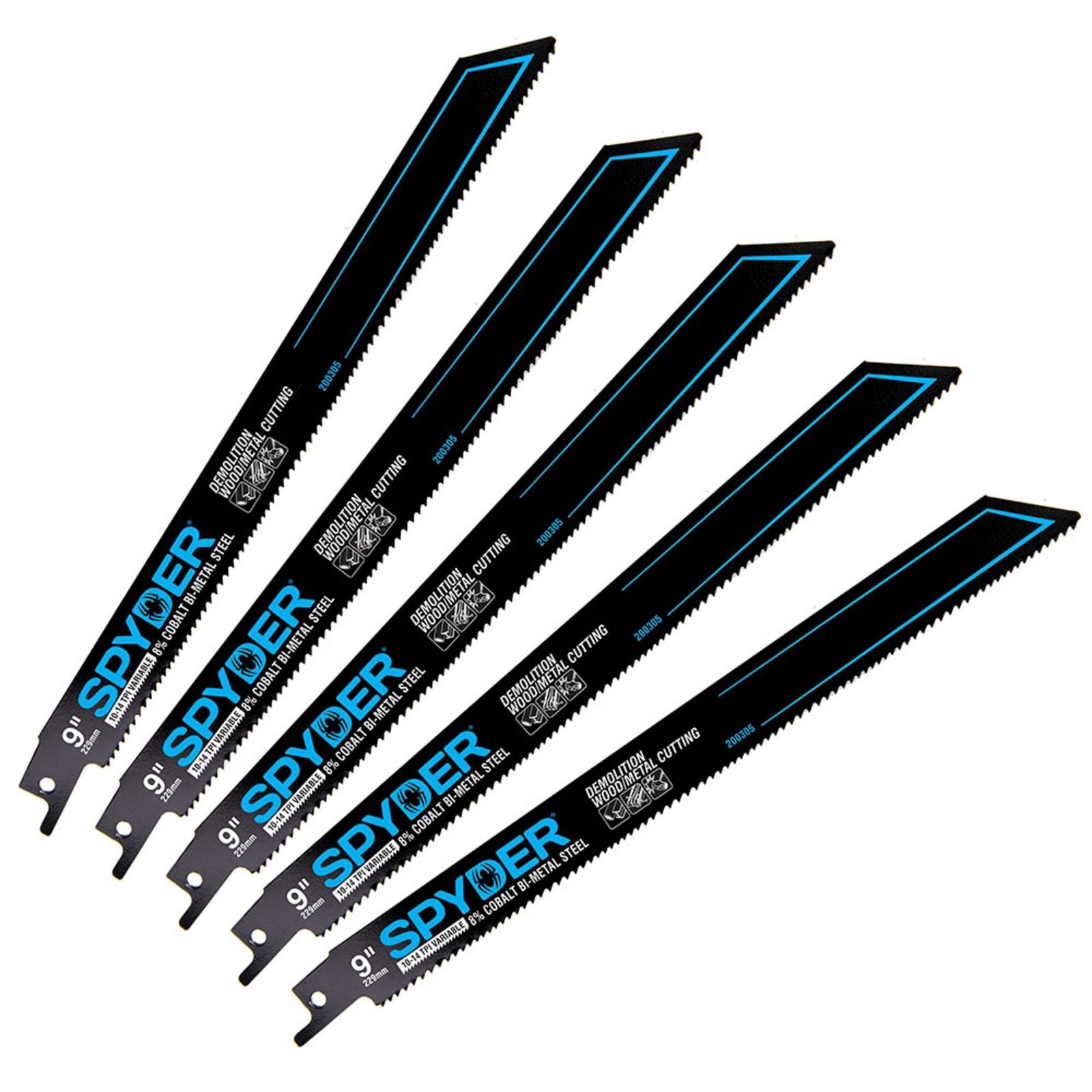 Spyder 9 in. 10/14TPI Reciprocating Saw Blades 25-Pack 200305-CASE-5