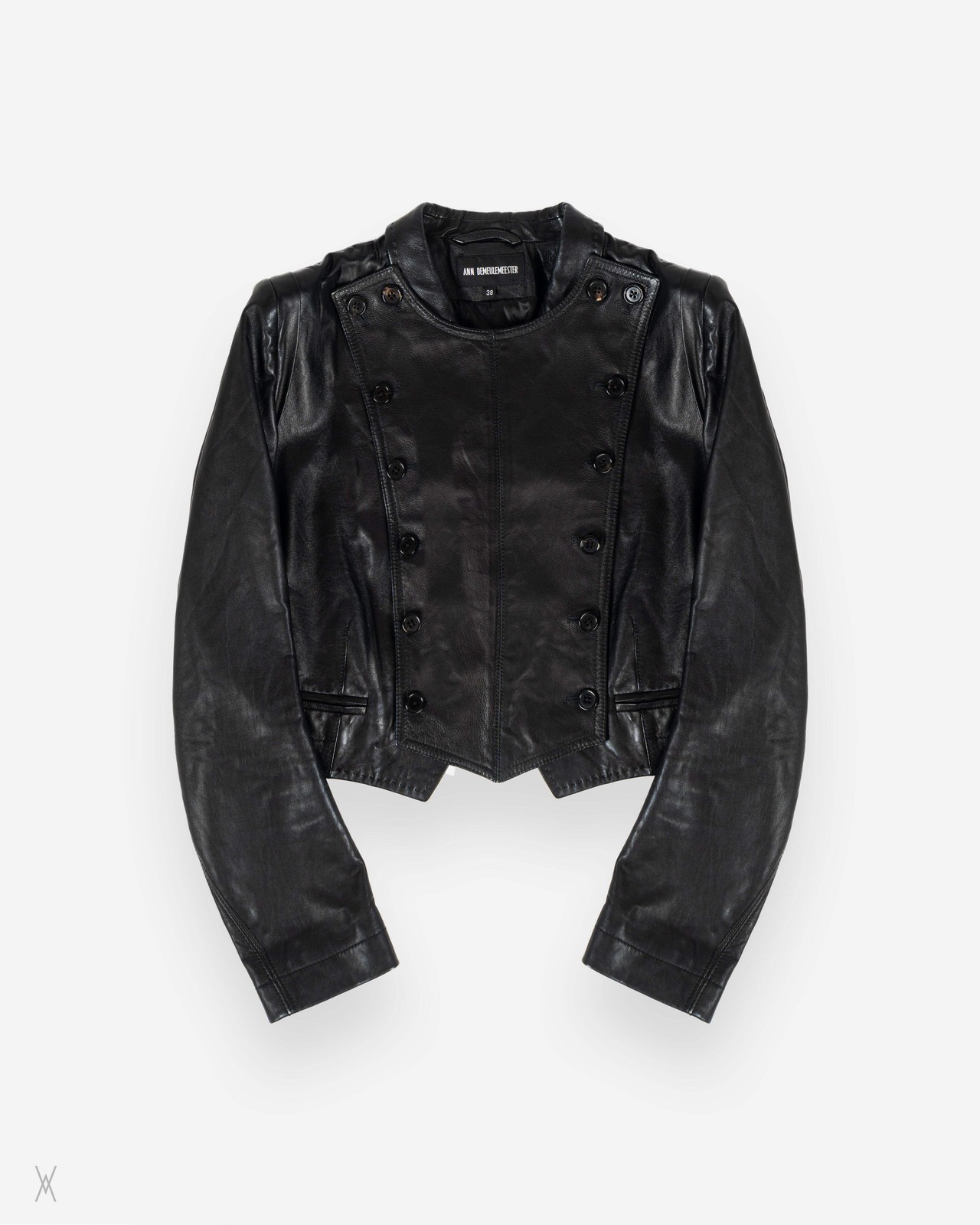 Ann Demeulemeester Leather Jacket with Detachable Panel Womens IT 38
