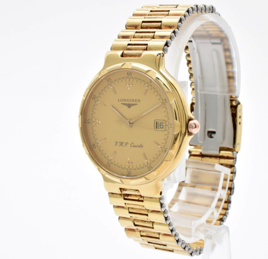 Vintage [EXC+5 /Paper] Longines Conquest 174 4976 Gold Men's Watch JAPAN