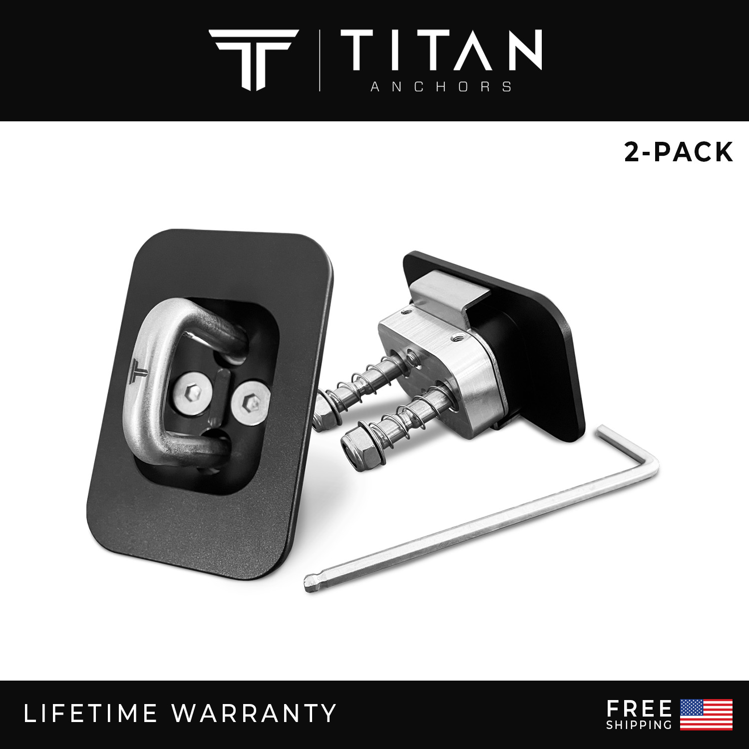 TITAN Ultra Premium Retractable Tie Down Truck Anchors for 1987-1997 Ford F-250