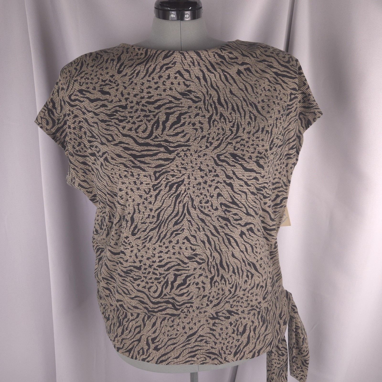 Vtg Lorac Original Blouse Womens 22 1/2 Animal Print Kimono Dolman Poly Cotton