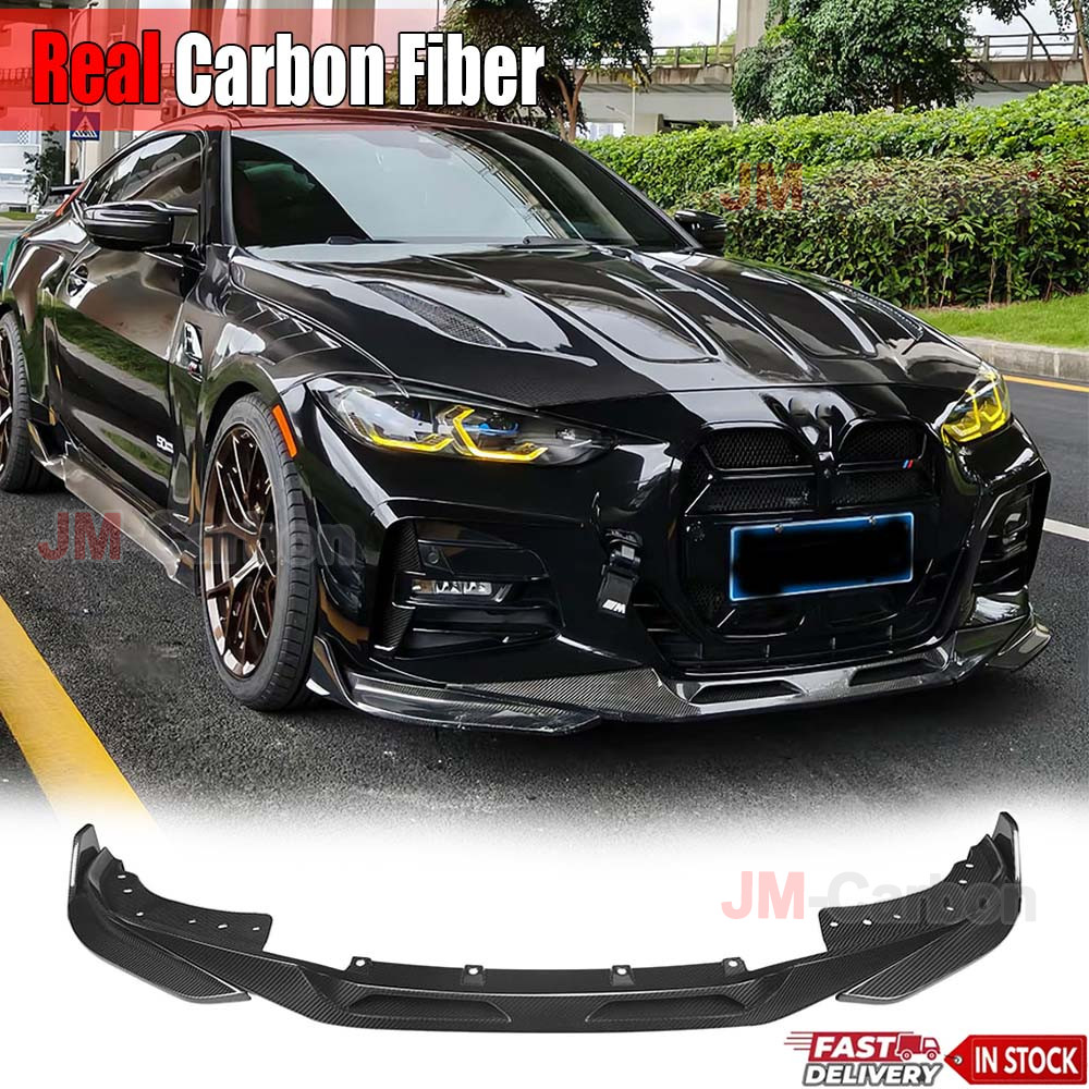 Real Carbon Fiber Front Bumper Lip Splitter For BMW G22 G23 M440i M-Sport 21-25