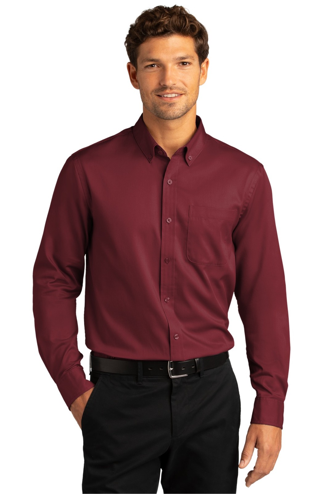 Port Authority W808 Men's Long Sleeve Easy Care SuperPro React Twill Dress Shirt Port Authority W808 Men's Long Sleeve Easy Care SuperPro React Twill Dress Shirt