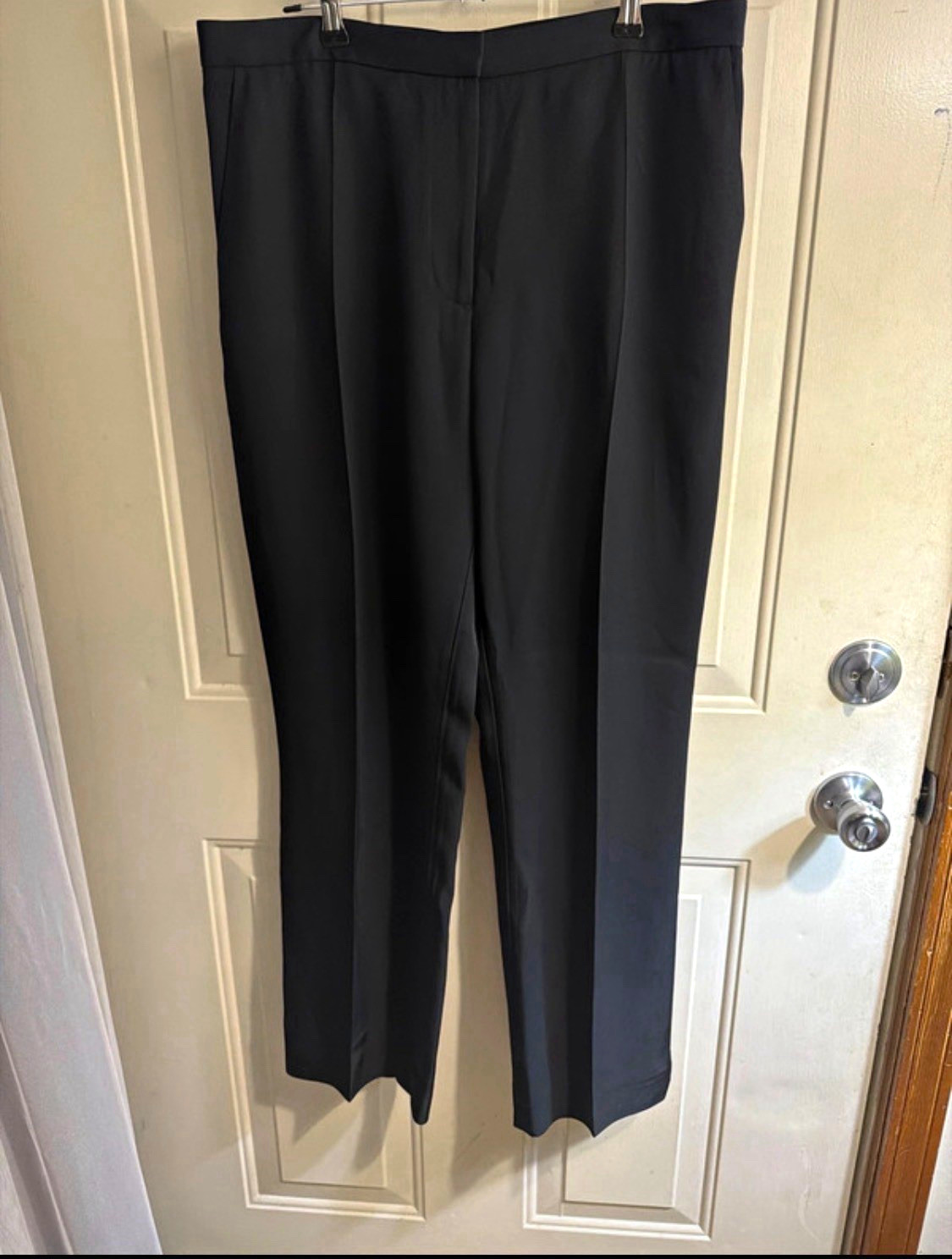 COS Women’s Black Solid Flat Front Straight Leg Dress Pants Zip/Button Size S
