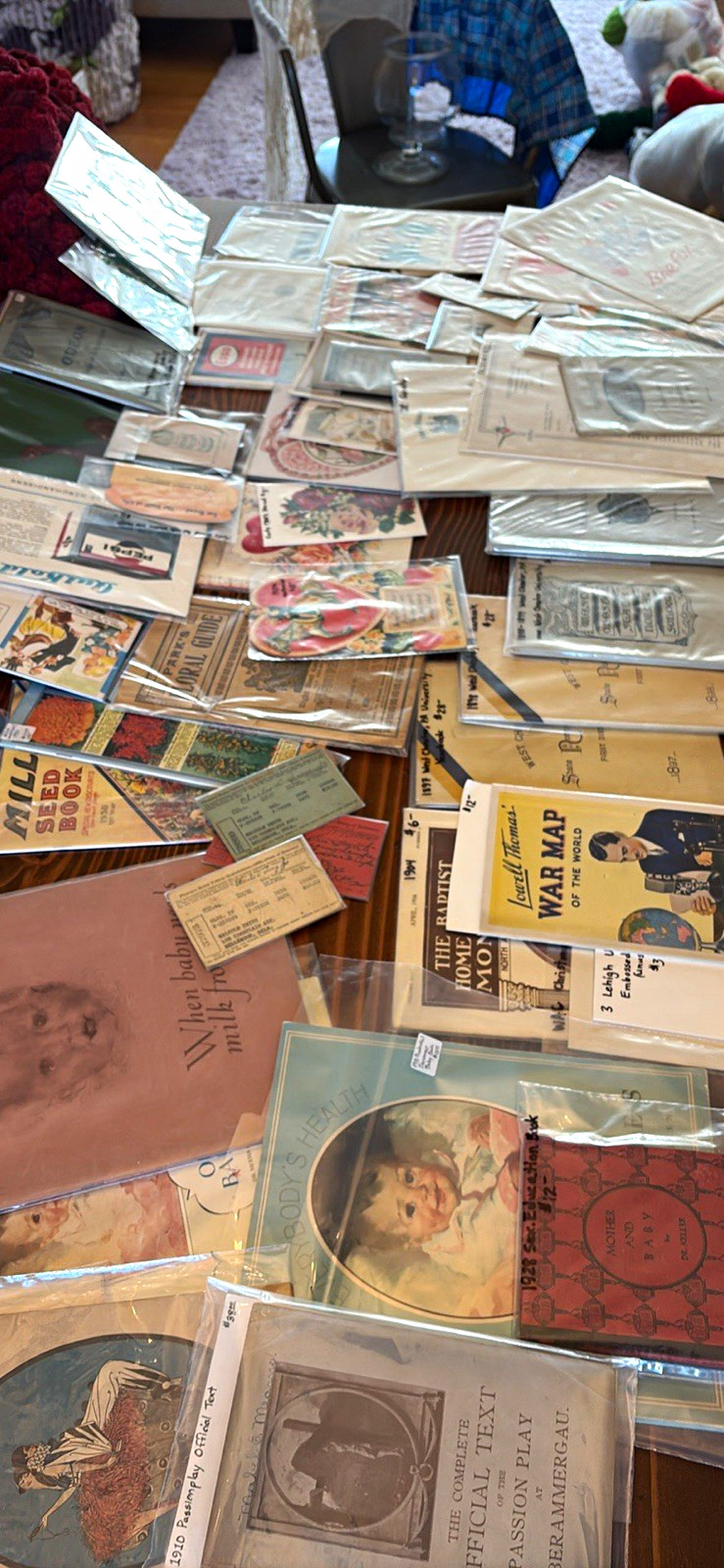 Vintage Paper Ephemera Lot 1800s-1900s Playbills Postcards Ads Booklets