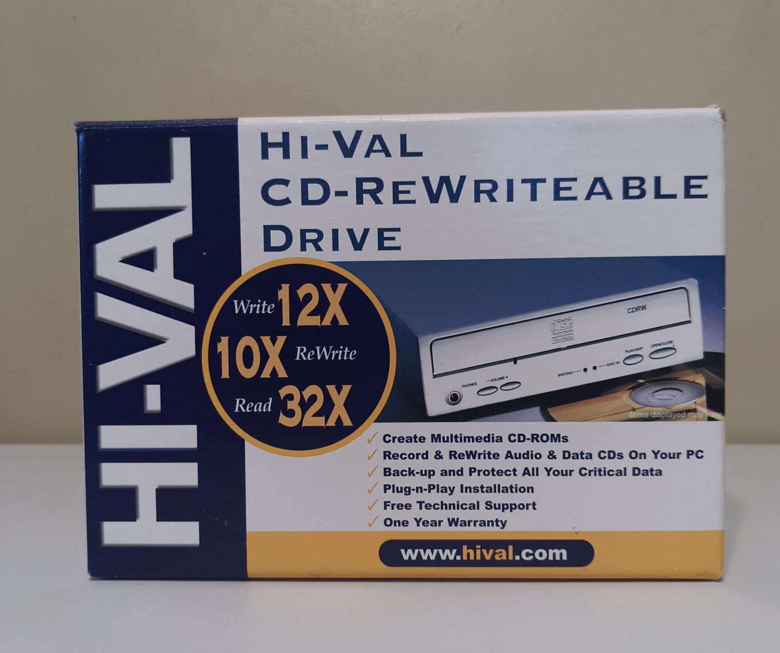 Hi-Val CD-Rewriteable Drive 12x10x32 IDE Internal Optical Disc Drive