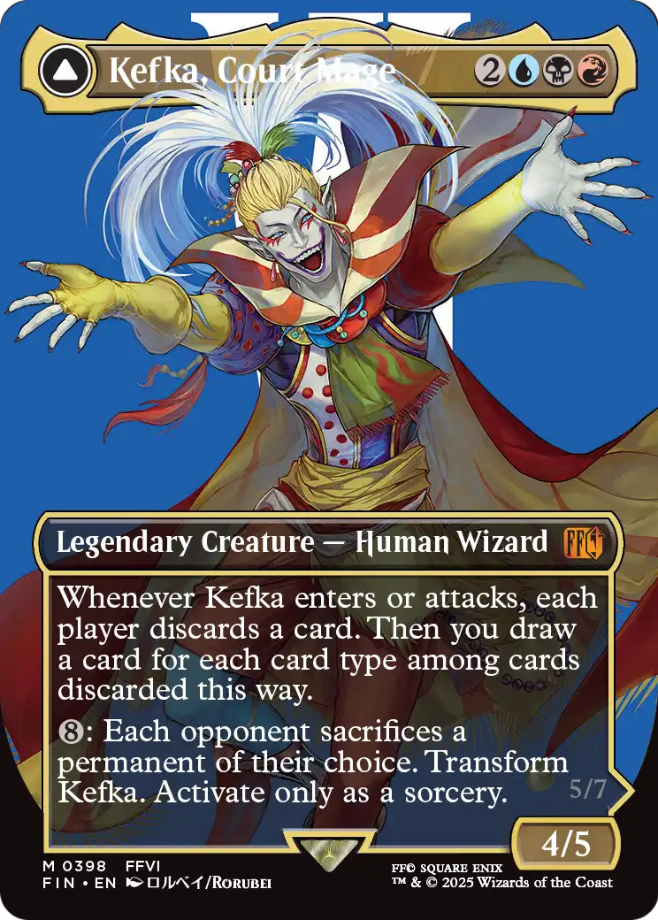 x1 Kefka, Court Mage // Kefka, Ruler of Ruin FIN MTG 398 BORDERLESS MYTHIC 1x