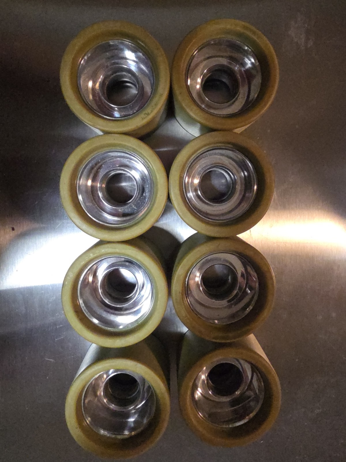 Vintage Wicked Lip Quad Skate Wheels - Regrooved - Yellow Dyed Green Vintage Wicked Lip Quad Skate Wheels - Regrooved - Yellow Dyed Green