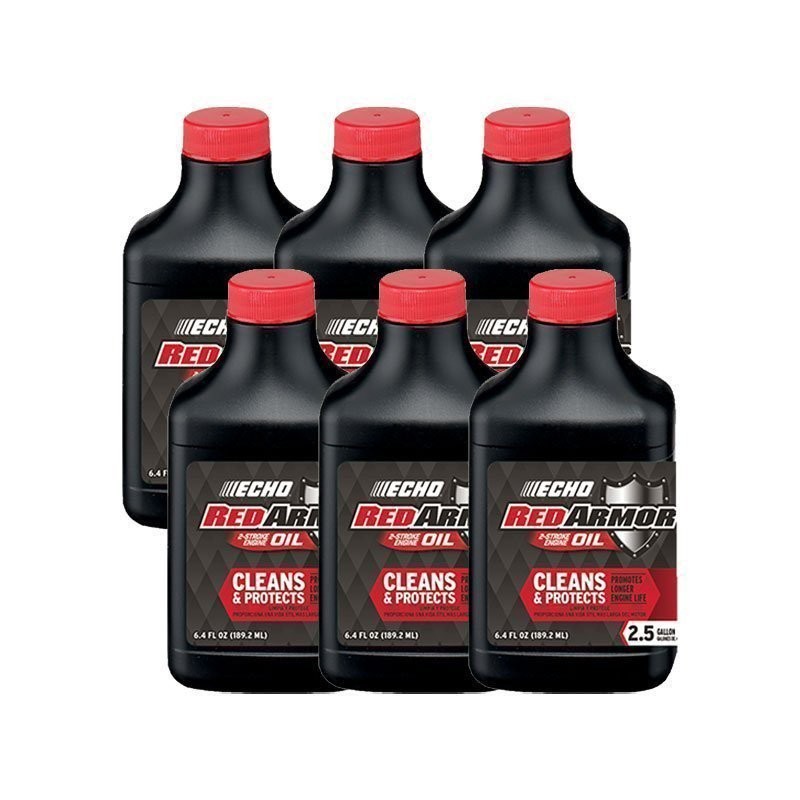 6 PK Echo 6550025 Red Armor 6.4 oz 2-Cycle Oil Blend Mix for 2-1/2 Gallons 50:1 6 PK Echo 6550025 Red Armor 6.4 oz 2-Cycle Oil Blend Mix for 2-1/2 Gallons 50:1