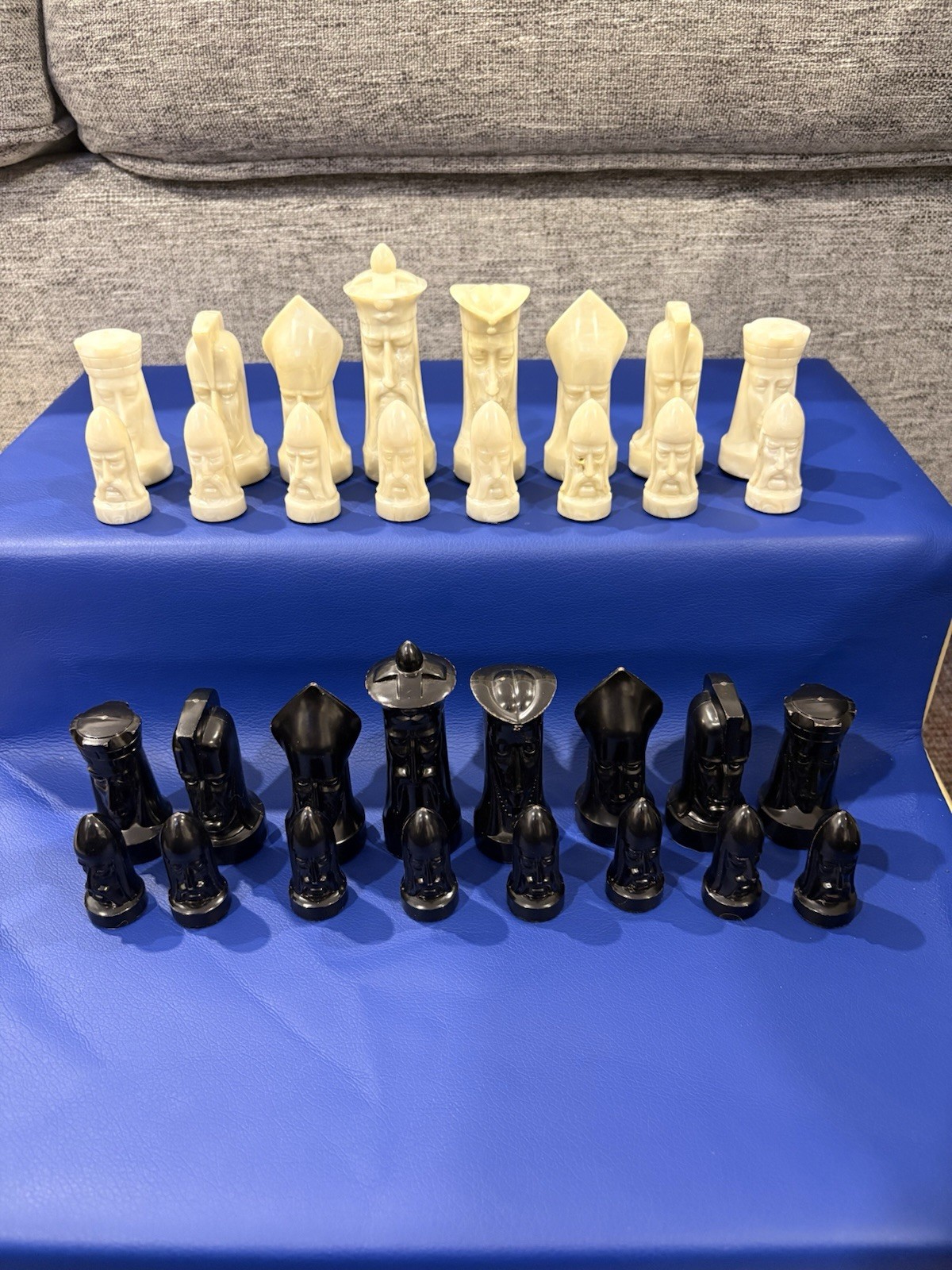 Vintage 1957 Peter Ganine Sculptural Chess Pieces Mid Century Complete Piece