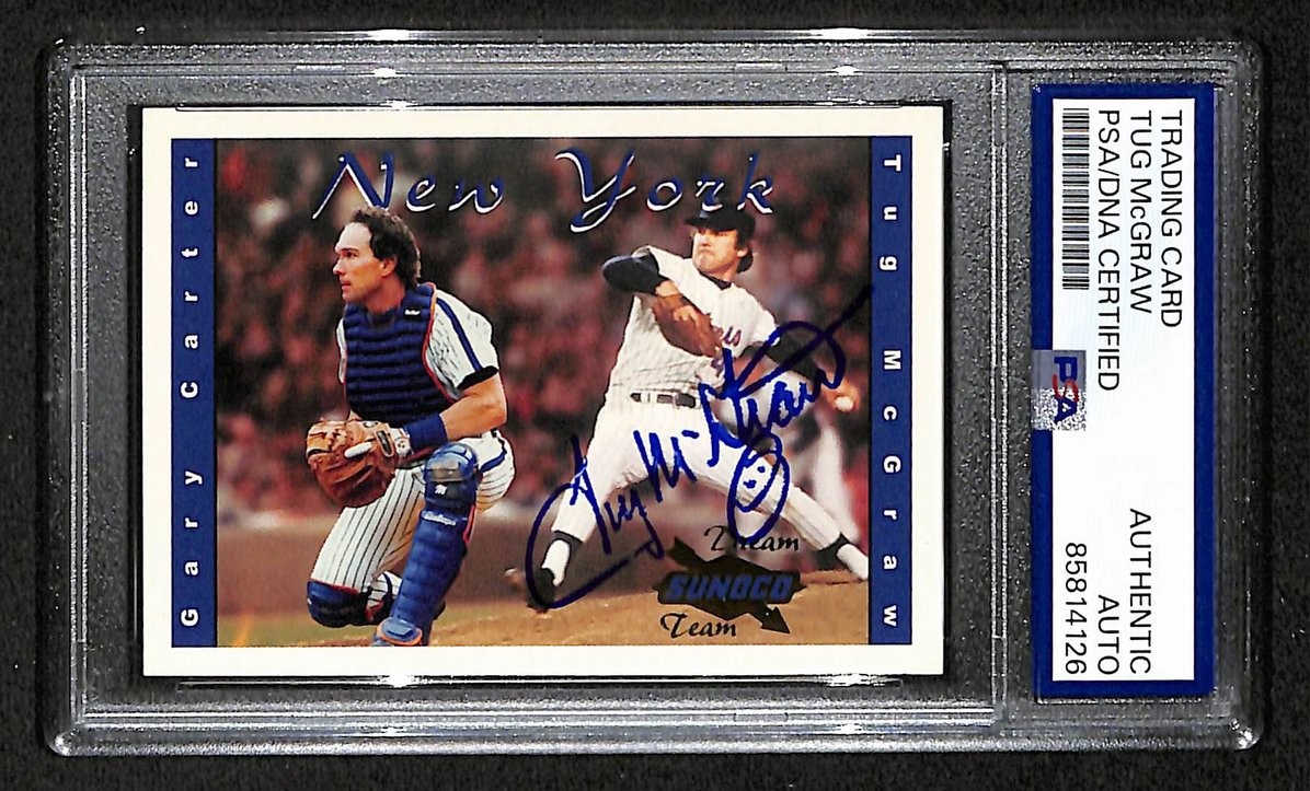Tug McGraw 2001 Sunoco/Coca-Cola Dream Team Card #10 Signed PSA/DNA BA209442 Tug McGraw 2001 Sunoco/Coca-Cola Dream Team Card #10 Signed PSA/DNA BA209442