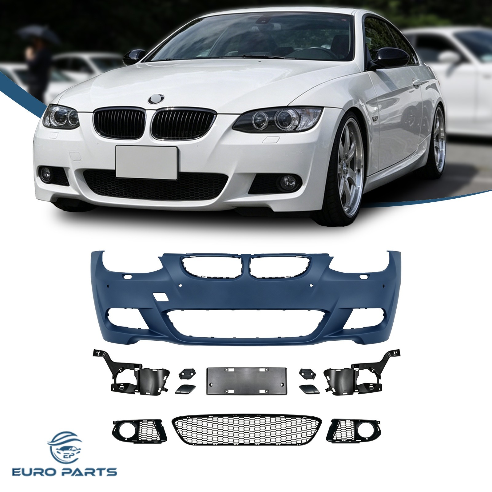 Upgrade M-Tech Style Front Bumper Kit Fits BMW E92 3 Series 2006-2009