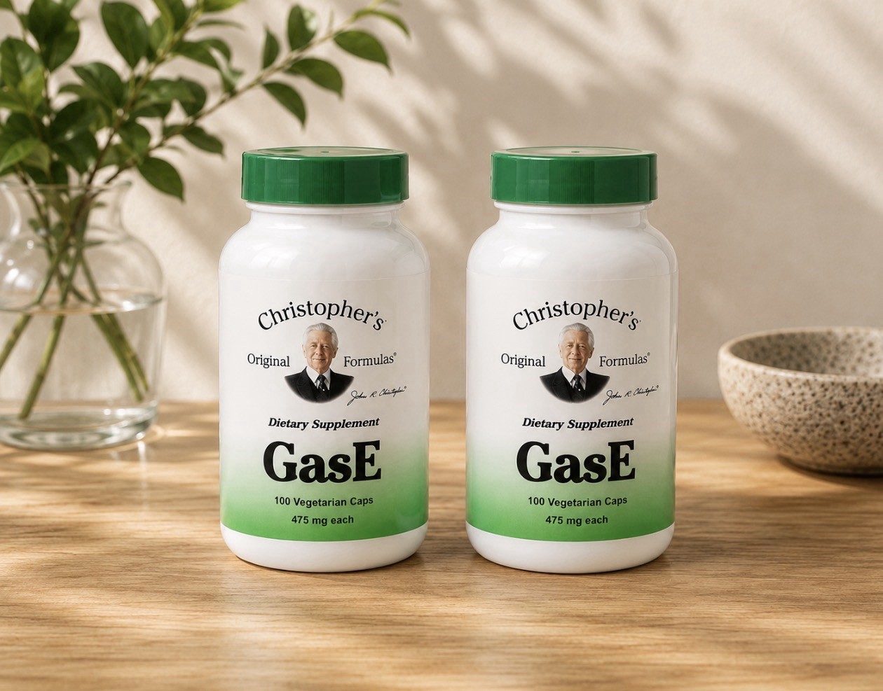 Christopher’s Original Formulas GasE - 475mg 100 Veg Capsules - Pack of 2