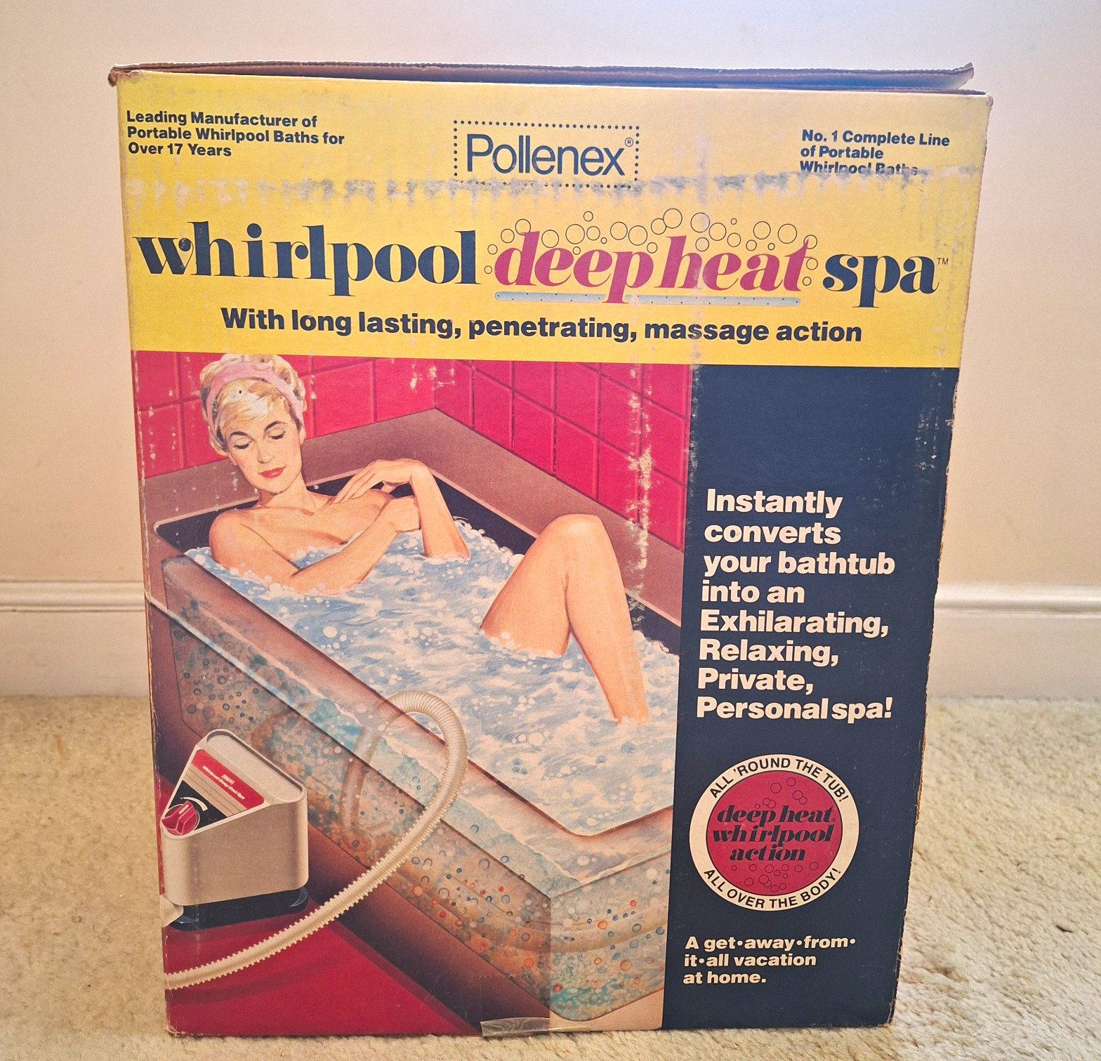 Vintage Portable Pollenex Whirlpool Deep Heat Spa/ Vibrating Bath - TESTED 