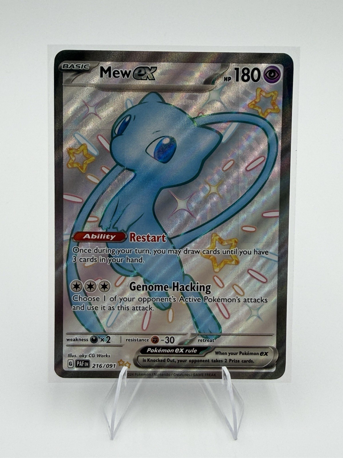 Mew ex 216/091 Shiny Ultra Rare SV: Paldean Fates Holo Pokemon NM Mew ex 216/091 Shiny Ultra Rare SV: Paldean Fates Holo Pokemon NM