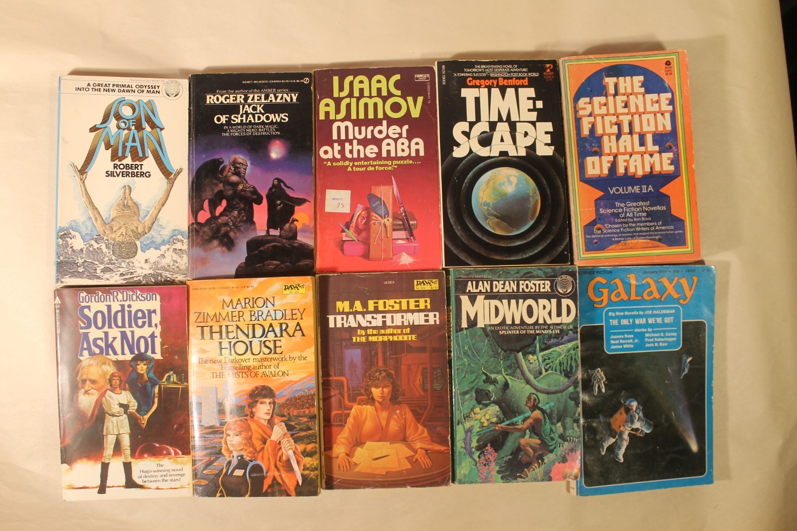Lot of 10 Vintage Science Fiction Books - Asimov, Benford, Zelazny, Foster