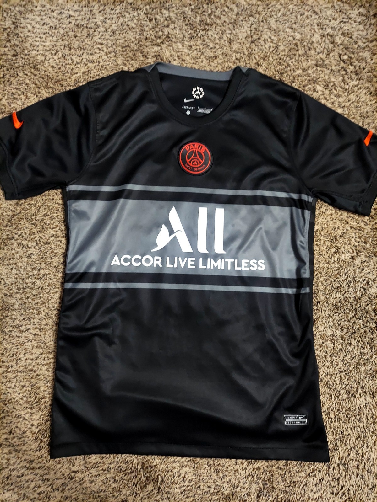 Nike Dri-FIT ADV PSG 2021-22 Third Jersey - Messi #30 Black Kit (Size M)