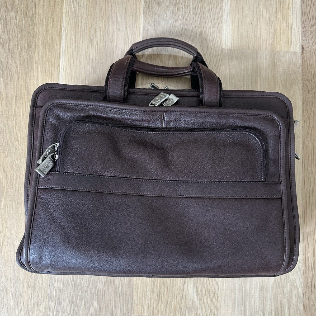 Solo Vtg Never Used Espresso Brown Leather Briefcase for Storage Laptop Travel Solo Vtg Never Used Espresso Brown Leather Briefcase for Storage Laptop Travel