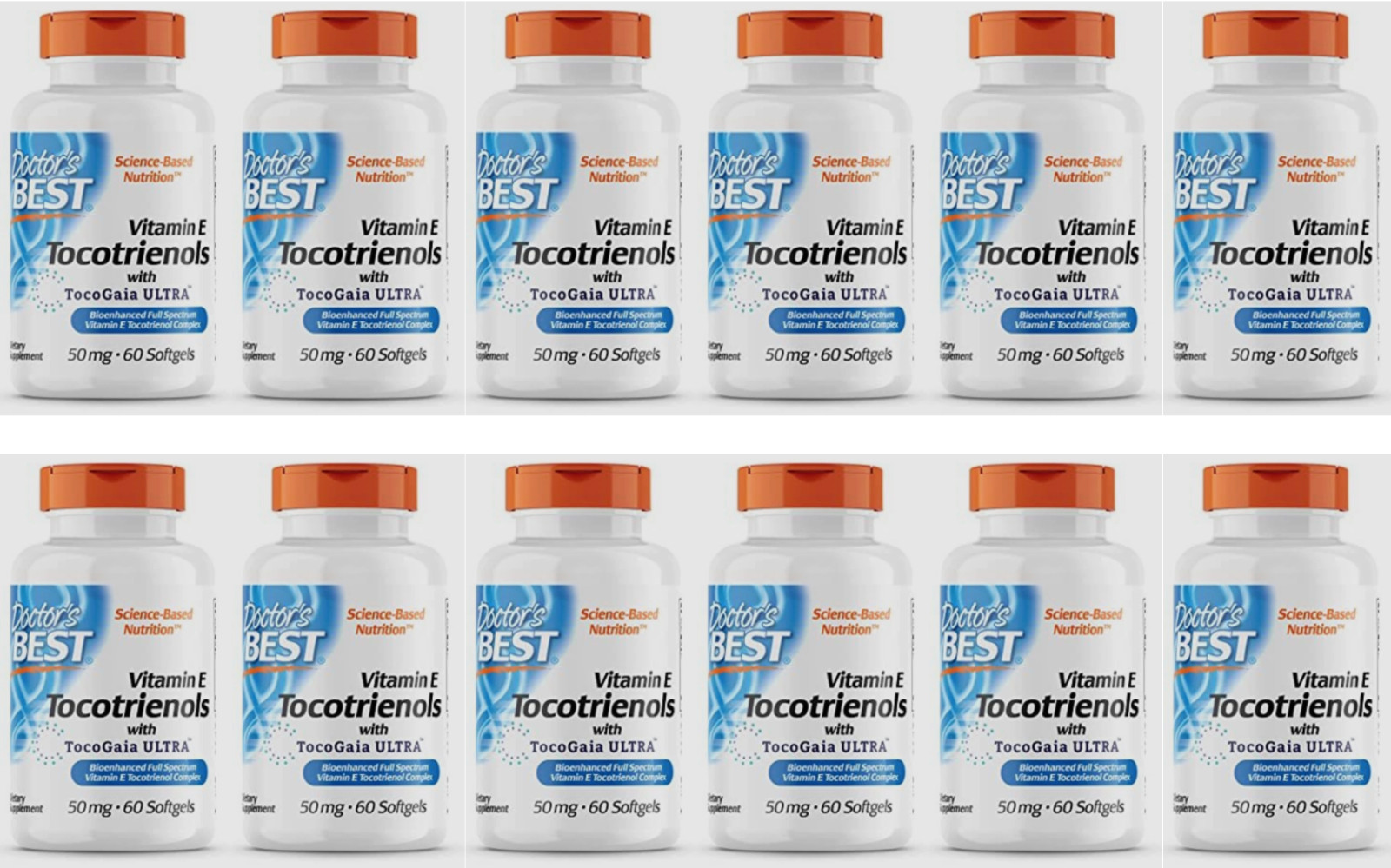 12X Doctor's Best, Vitamin E Tocotrienols, 12 PACK, 60 Softgels, EXP 11/2026 12X Doctor's Best, Vitamin E Tocotrienols, 12 PACK, 60 Softgels, EXP 11/2026