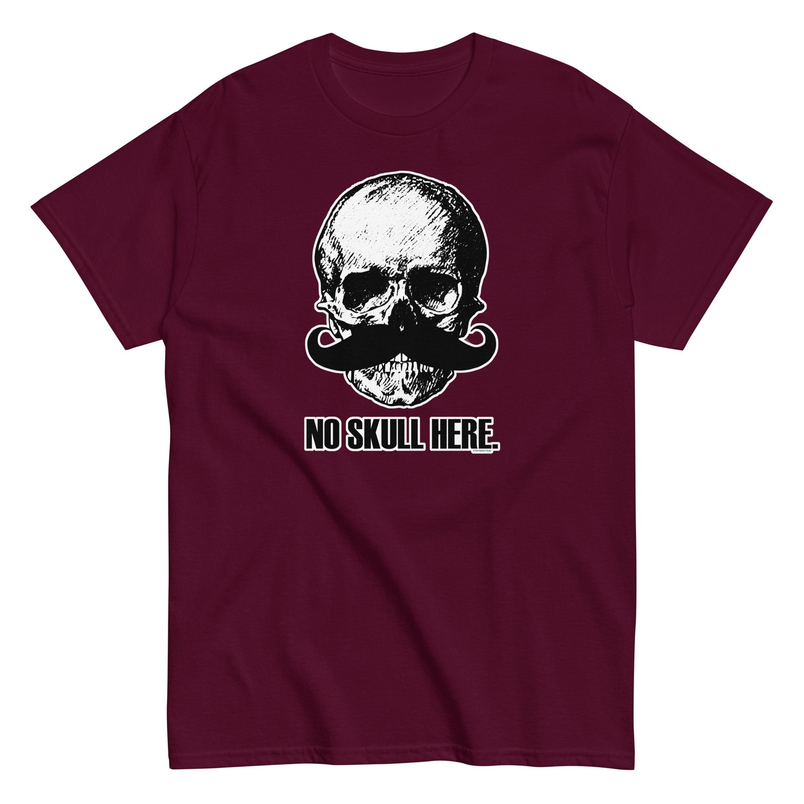 Funny Sarcastic Skull T-Shirt Dark Humor Weird Mustache Graphic Tee