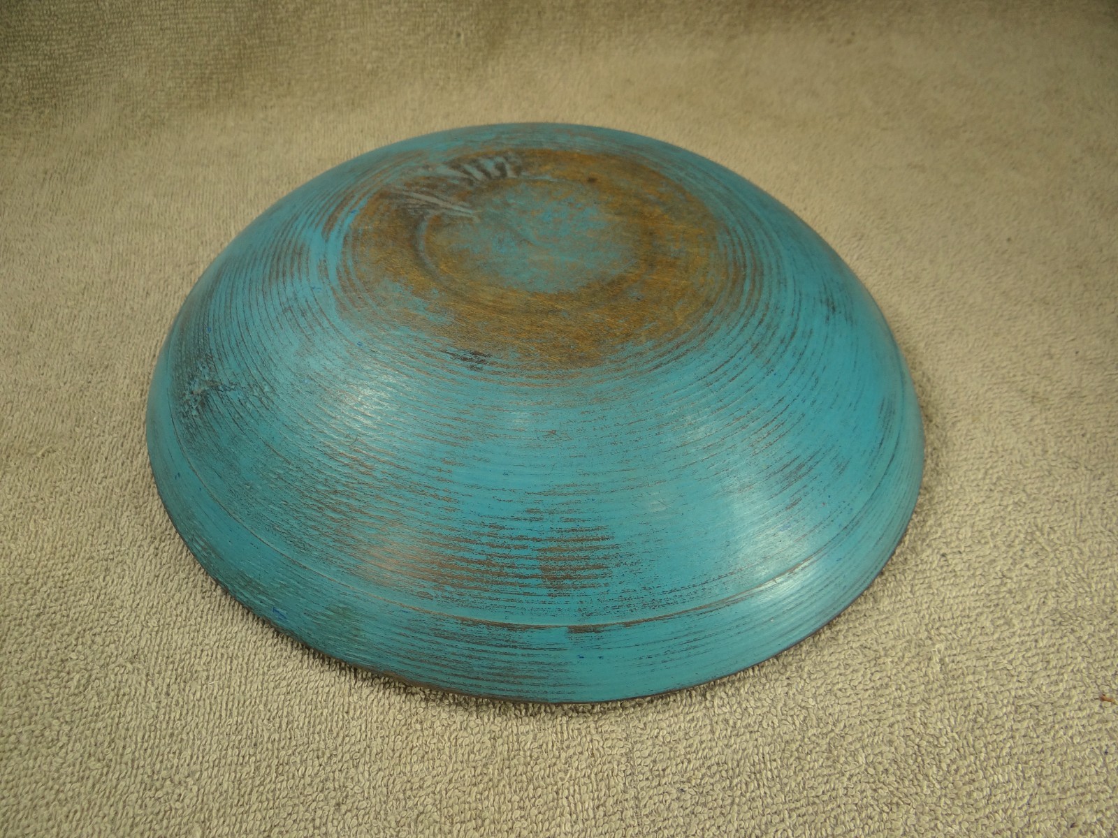 ANTIQUE WOOD DOUGH BOWLWITH TRIM 11\