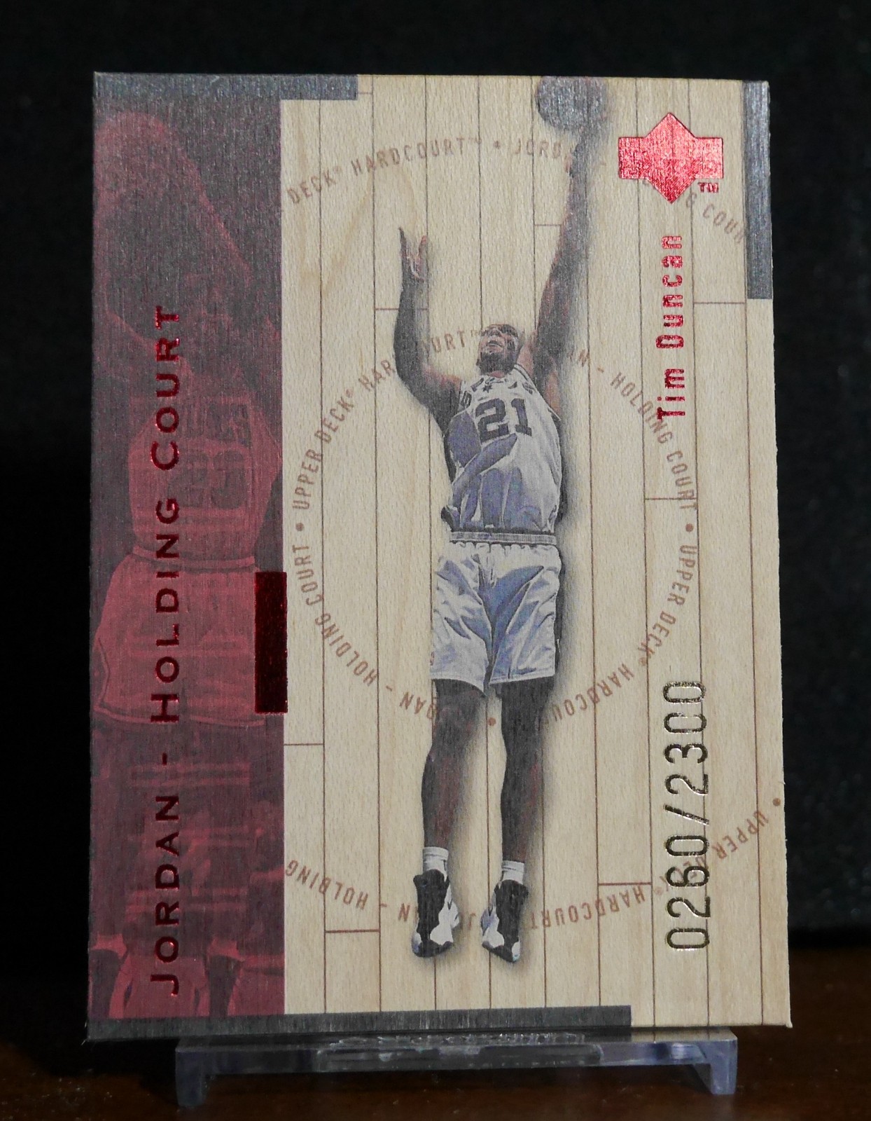 1998 Upper Deck Jordan-Holding Court #J24 Jordan Tim Duncan 0260/2300 Card 1998 Upper Deck Jordan-Holding Court #J24 Jordan Tim Duncan 0260/2300 Card