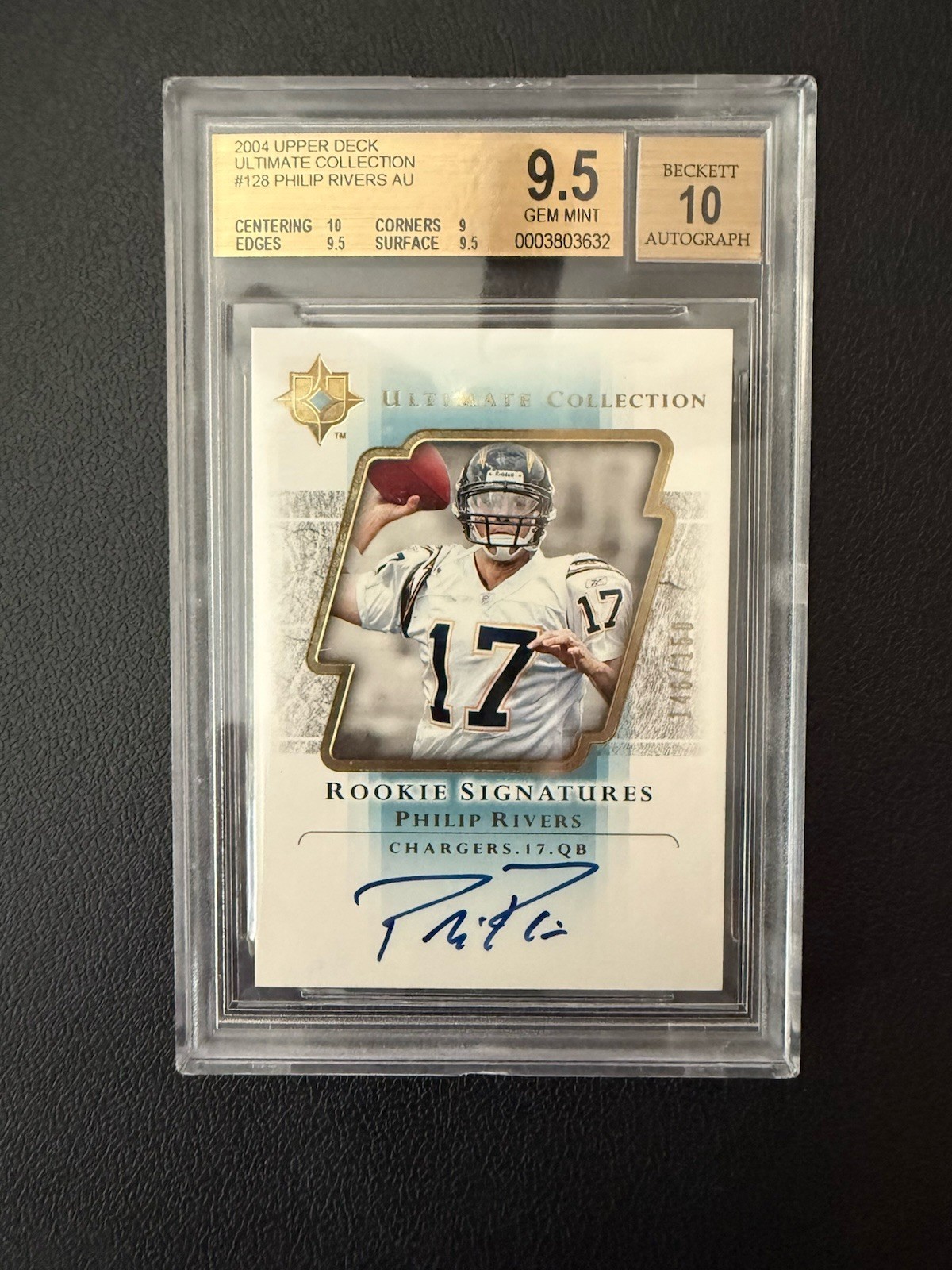 2004 Upper Deck Ultimate Collection Philip Rivers Rookie Gem Mint Auto 2004 Upper Deck Ultimate Collection Philip Rivers Rookie Gem Mint Auto