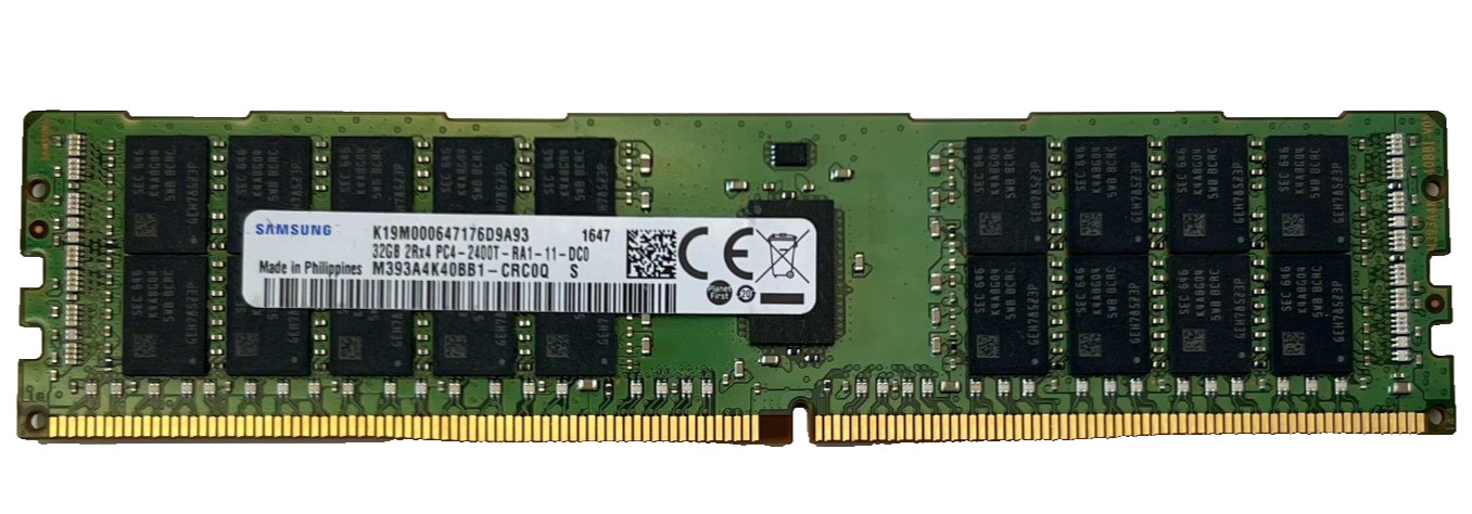Samsung 32GB DDR4-2400 ECC REG RDIMM 2Rx4 PC4-19200 Server RAM M393A4K40BB1-CRC0Q