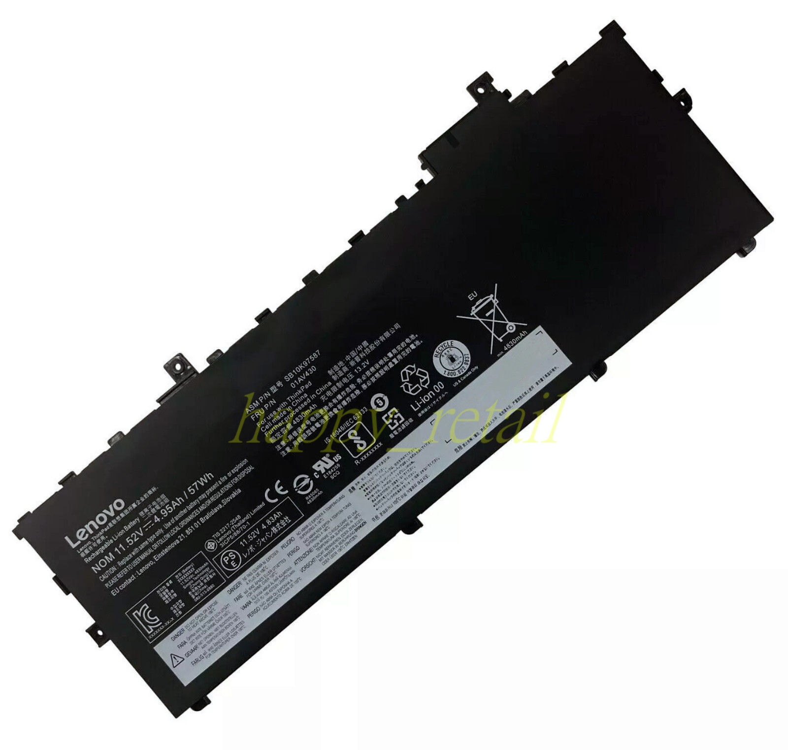 Genuine OEM 57Wh Battery 01AV430 For Lenovo ThinkPad X1 Carbon 5th Gen / 6th Gen