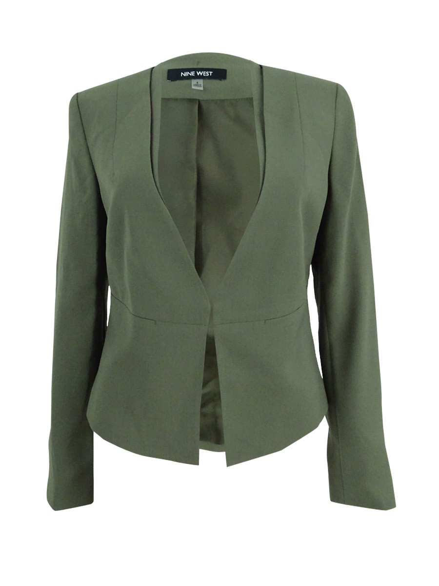Nine West Women's Crepe Kiss-Front Blazer Nine West Women's Crepe Kiss-Front Blazer