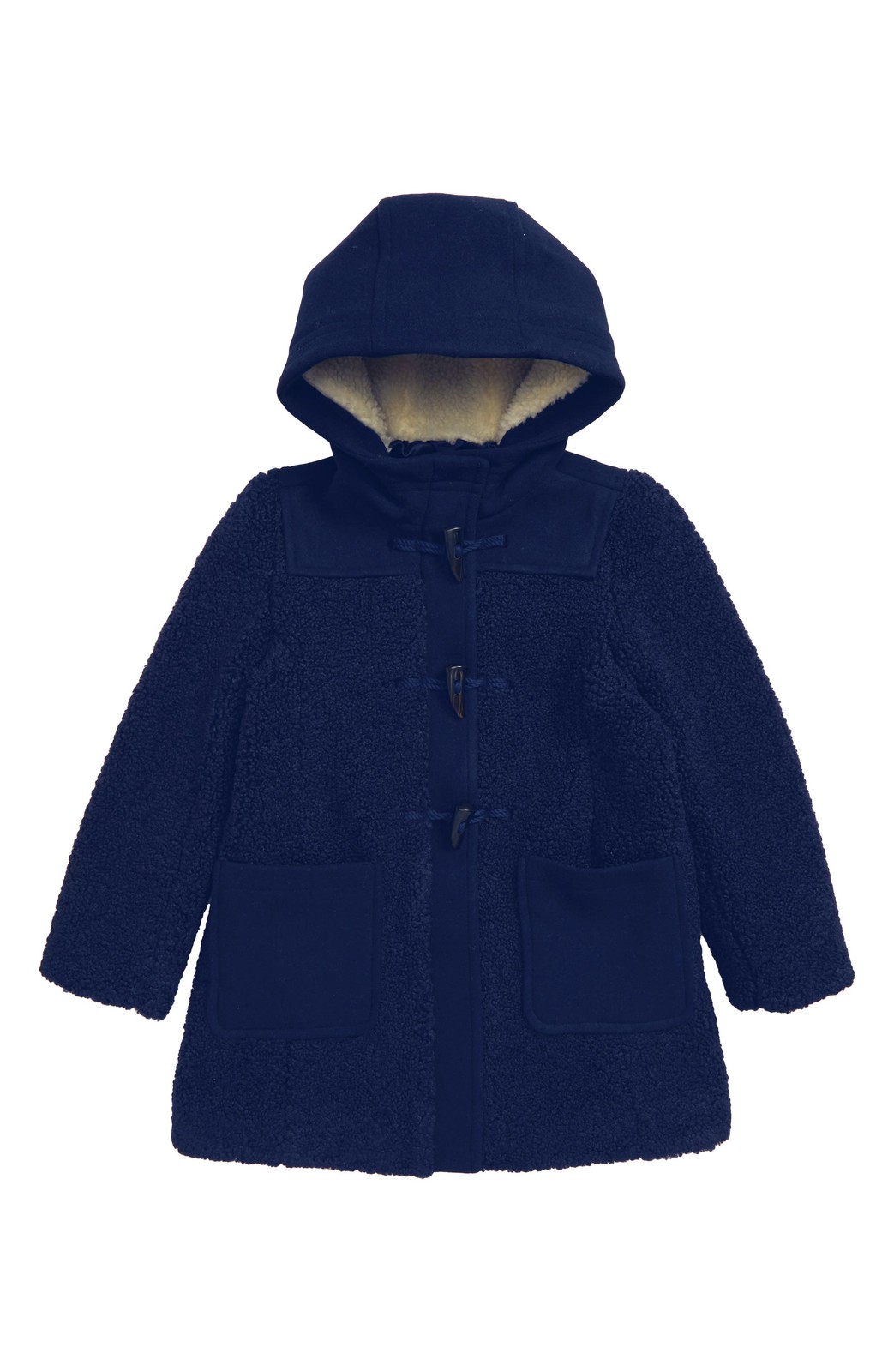 Crewcuts By J.crew Girl\'s Faux Shearling Toggle Navy Coat, Size 4-5