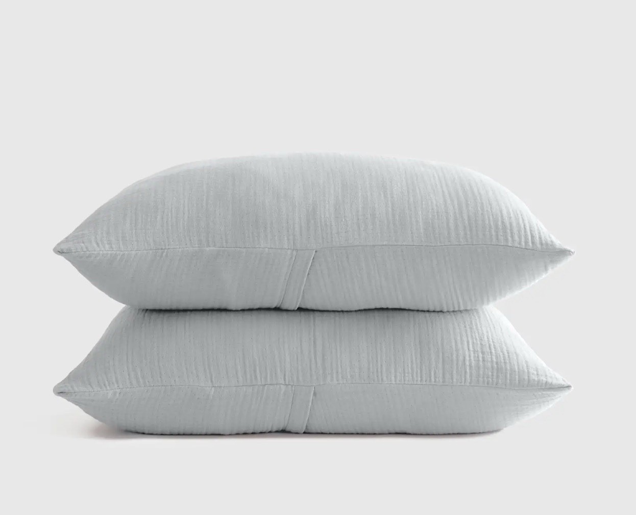 Quince Organic Cotton Set Of 2 Gray Airy Gauze Shams Standard Size. New