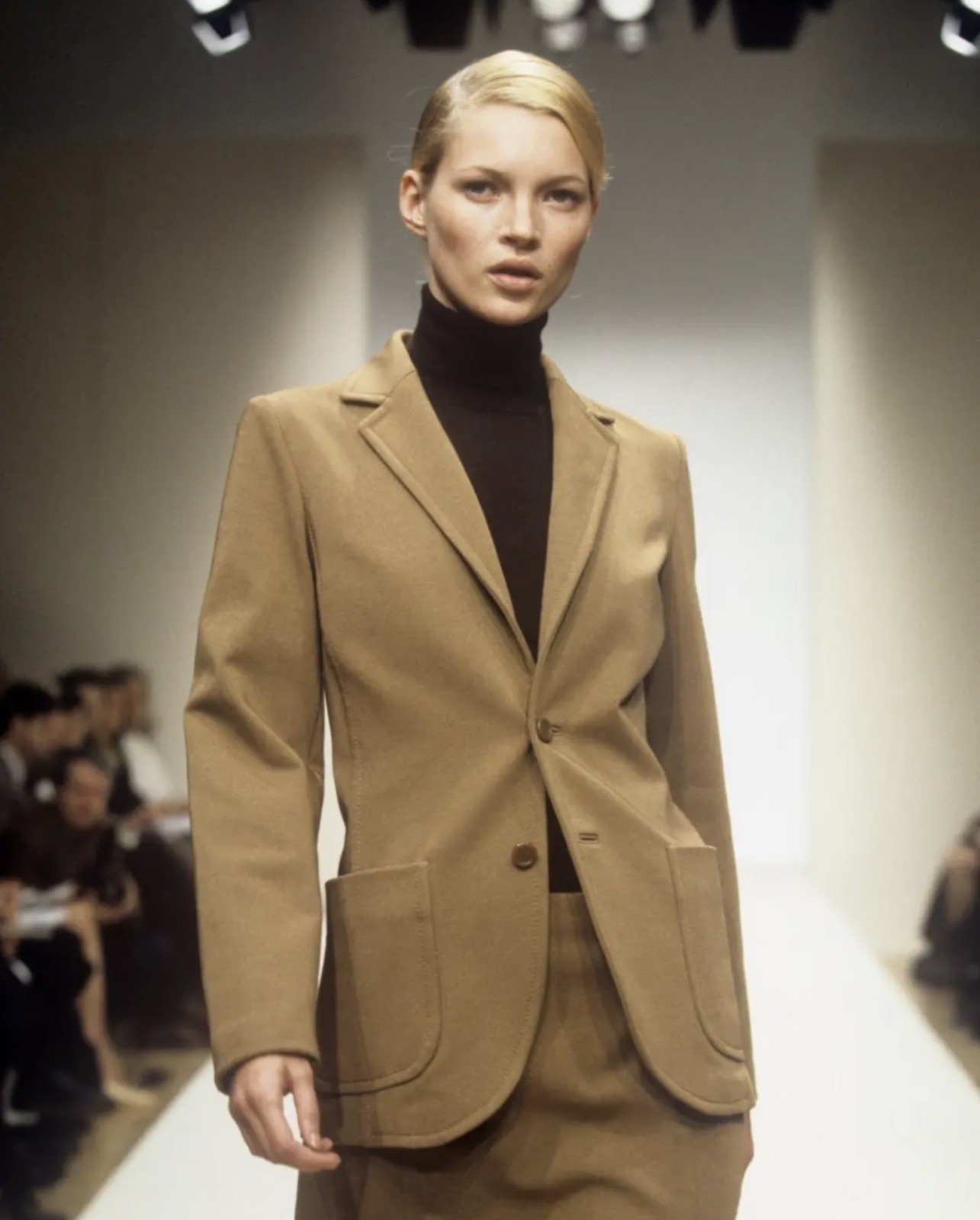 Vintage Prada Fall 1996 Camel Brown Wool Jacket Blazer ASO Carolyn Bessette